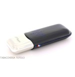 St. Dupont Derby Zigarrenetui aus Metall und schwarzem Leder mit 2-Sitzer-Dekor - Zubehör Cigar