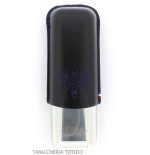 St. Dupont Derby Zigarrenetui aus Metall und schwarzem Leder mit 2-Sitzer-Dekor - Zubehör Cigar