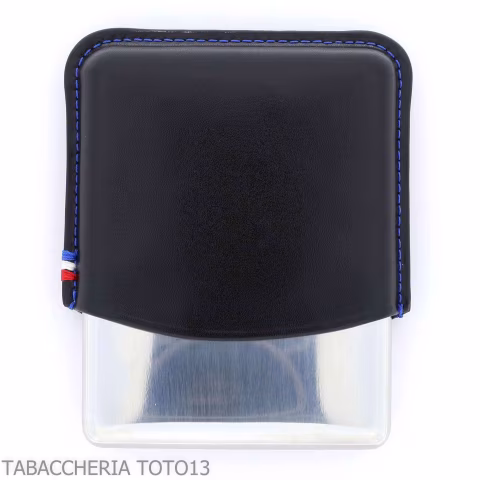 St. Dupont Derby Zigarillos Etui aus Metall und schwarzem Leder mit Dekoration 8 Plätze - Zubehör Für Zigaretten Und Rolling