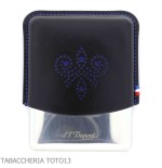 St. Dupont Derby Zigarillos Etui aus Metall und schwarzem Leder mit Dekoration 8 Plätze - Zubehör Für Zigaretten Und Rolling