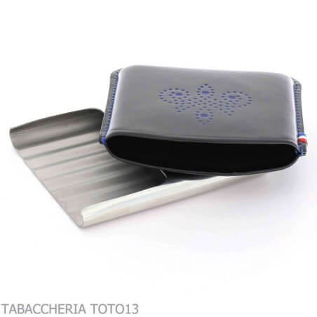 St. Dupont Derby cigarillos case in metal and black leather with decoration 8 places - S.t. Dupont