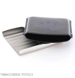 St. Dupont Derby Zigarillos Etui aus Metall und schwarzem Leder mit Dekoration 8 Plätze - Zubehör Für Zigaretten Und Rolling