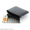 Estuche para puritos St. Dupont Derby en metal y cuero negro con decoración 8 plazas - S.t. Dupont