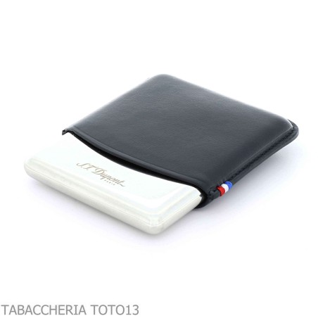 St. Dupont custodia per cigarillos in metallo e pelle nera 8 posti - Accessori Per Sigarette e Rolling