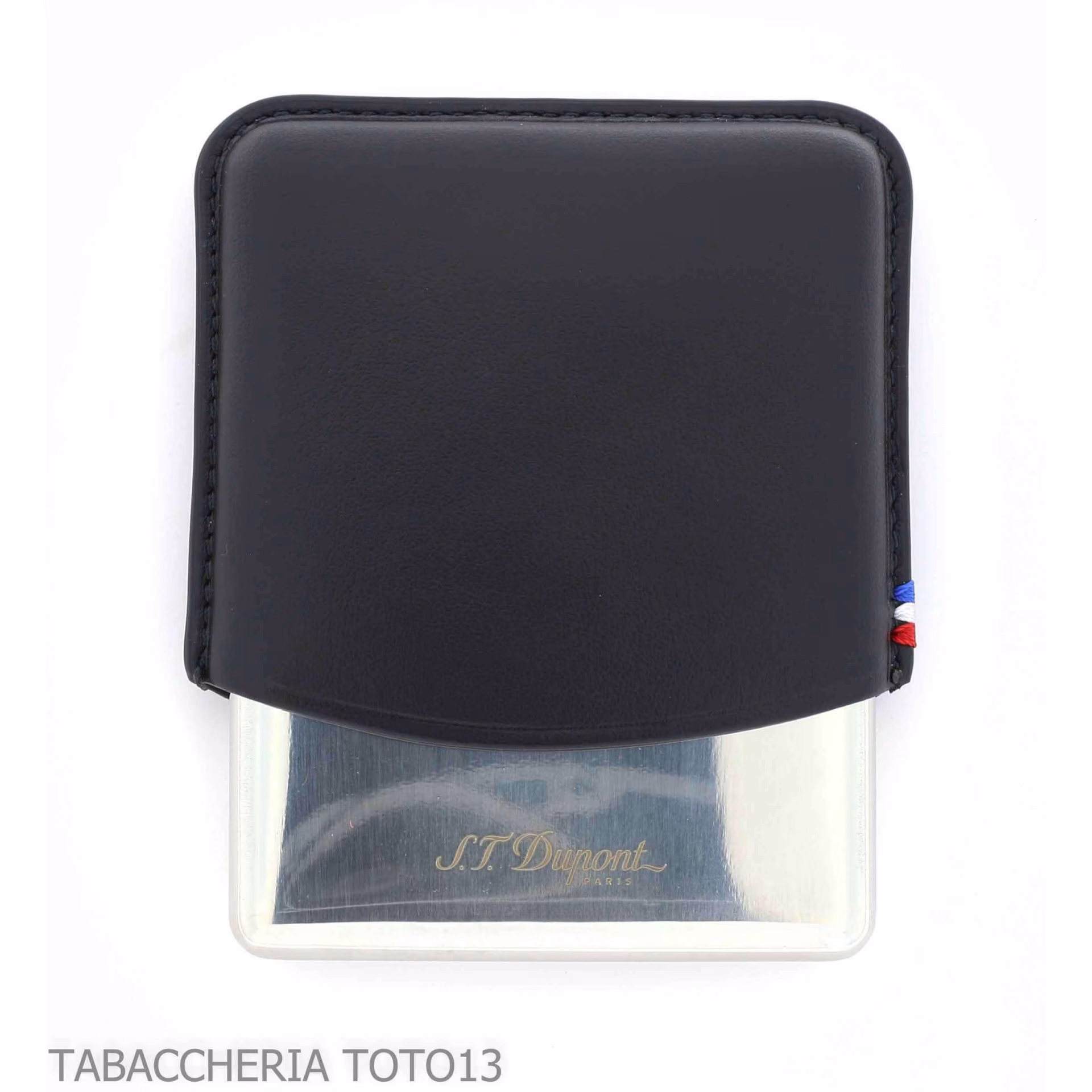 Estuche para puritos St. Dupont en metal y cuero negro 8 plazas - Accesorios Para Cigarrillos y Laminado