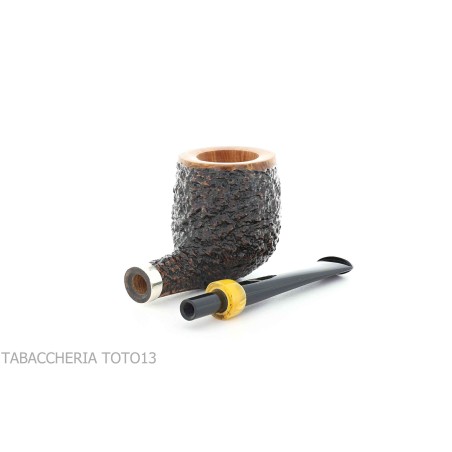 Pipe Fiamma di Re Billiard in briar partially rustic - Tobacco Pipes - Natural root