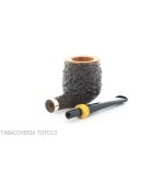 Pipe Fiamma di Re Billiard in briar partially rustic - Tobacco Pipes - Natural root