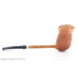 Flame of King pipe Pencil series Freehand shape in sandblasted briar - Tobacco Pipes - Natural root