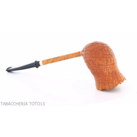 Flame of King pipe Pencil series Freehand shape in sandblasted briar - Tobacco Pipes - Natural root