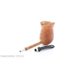 Flame of King pipe Pencil series Freehand shape in sandblasted briar - Tobacco Pipes - Natural root