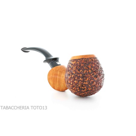 Fiamma di Re Erica forme pomme courbée en bruyère rustique - Pipe Pour le Tabac - Racine naturelle