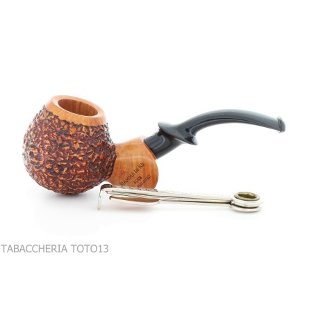 Fiamma di Re Erica forme pomme courbée en bruyère rustique - Pipe Pour le Tabac - Racine naturelle