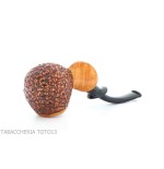 Fiamma di Re Erica bent Apple shape in rustic briar - Tobacco Pipes - Natural root