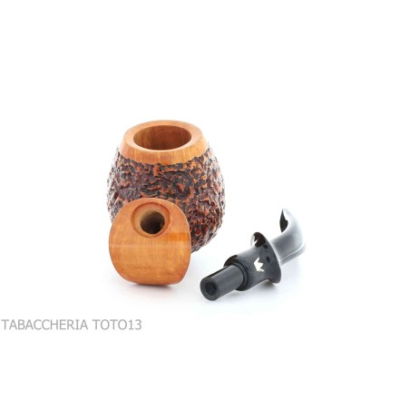 Fiamma di Re Erica bent Apple shape in rustic briar - Tobacco Pipes - Natural root