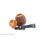 Fiamma di Re Erica bent Apple shape in rustic briar - Tobacco Pipes - Natural root