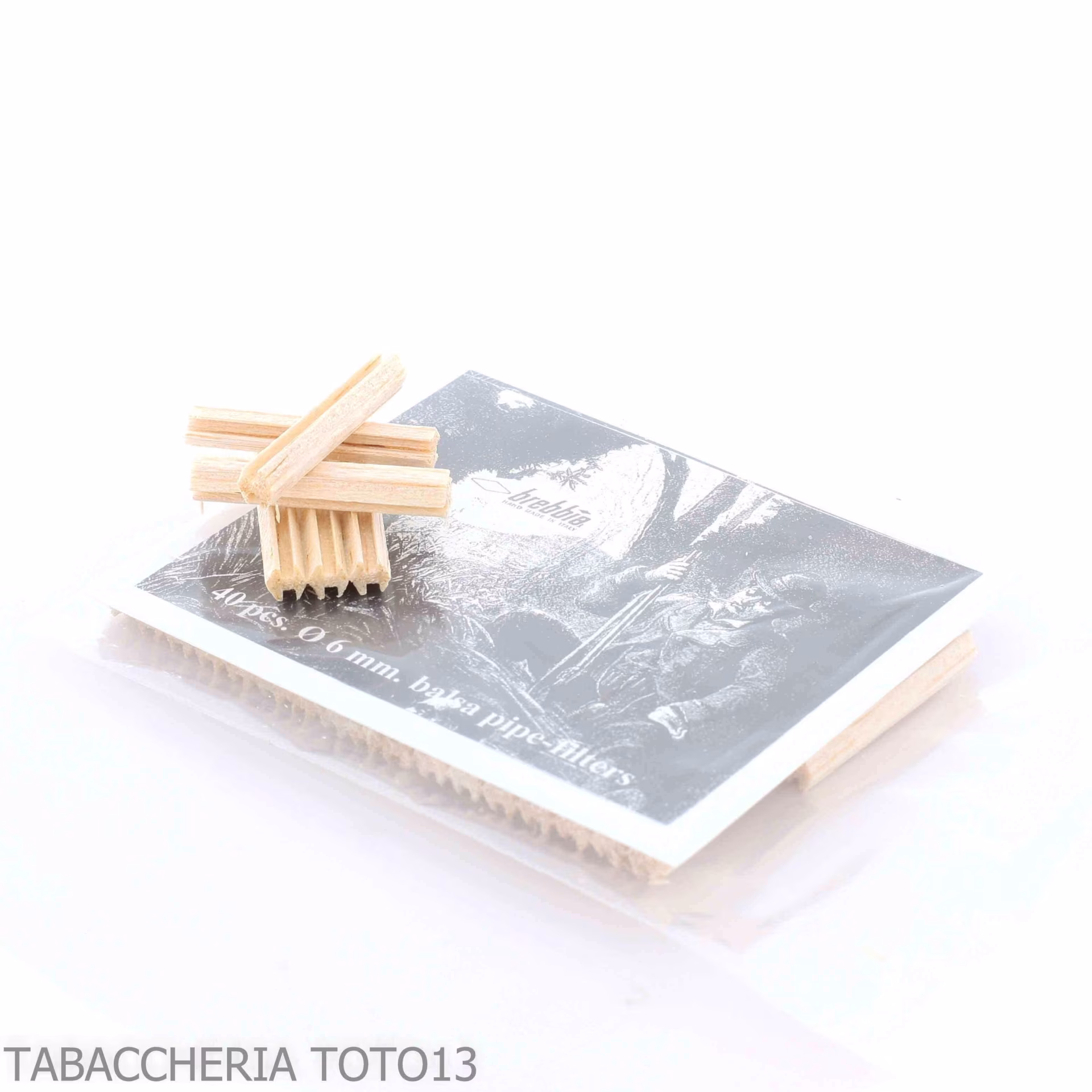 Filtros de balsa 6 mm de Brebbia paquete individual de 40 uds. - Accesorios para pipas de tabaco