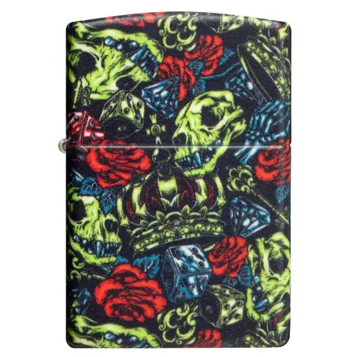 Zippo skull crown design fosforescente - Accendini