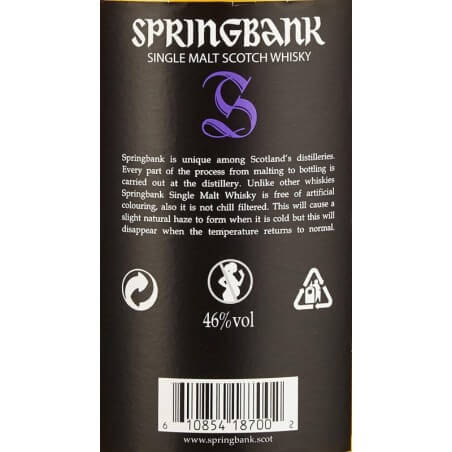 Springbank 18 Y.O. Single Malt Release 2019 Vol.46% Cl. 70 Springbank Distillery Whisky Whisky