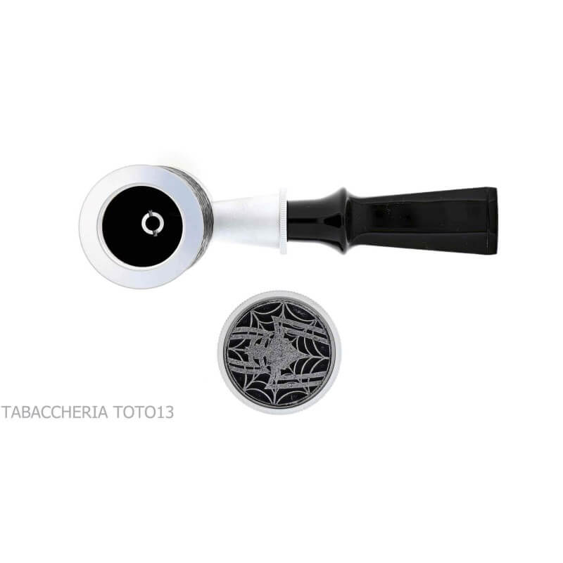 Tsuge Spider Tumbler-Pokerform in sandgestrahltem schwarzem Briar Reverse Calabash-Konzept - Tsuge Pipe
