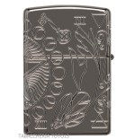 Zippo Armor Diseño wicca en cromo brillante oscuro grabado símbolos mágicos - Alumbradores
