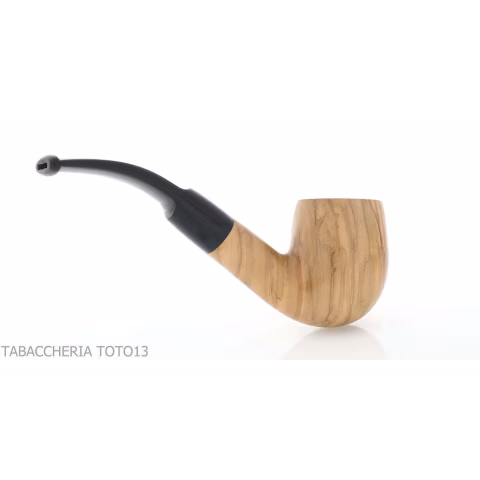 Aldo Velani wooden pipe bent olive-shaped curve - Tobacco Pipes - Olive wood