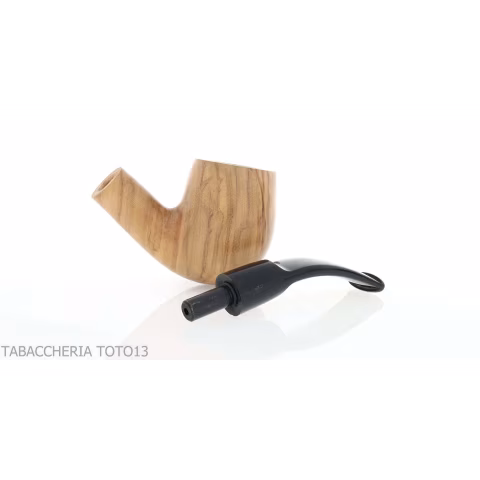Aldo Velani wooden pipe bent olive-shaped curve - Tobacco Pipes - Olive wood