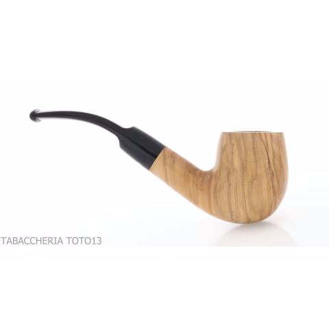 Aldo Velani wooden pipe bent olive-shaped curve - Tobacco Pipes - Olive wood