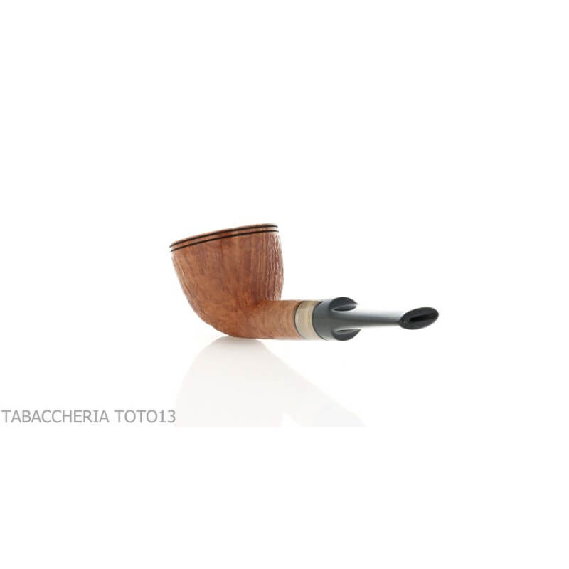 Damini Pot shape pipe in sandblasted briar - Massimo Damini pipe