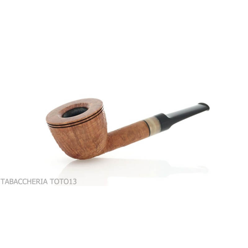 Damini Pot shape pipe in sandblasted briar - Massimo Damini pipe