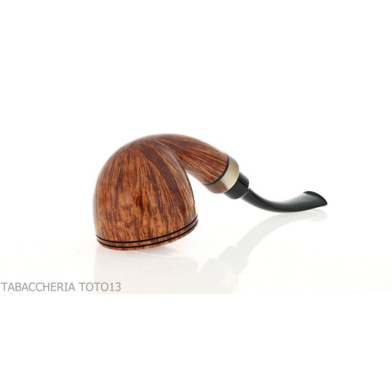 Pipa de forma curvada de Rodesia Damini en brezo natural brillante - Massimo Damini pipe