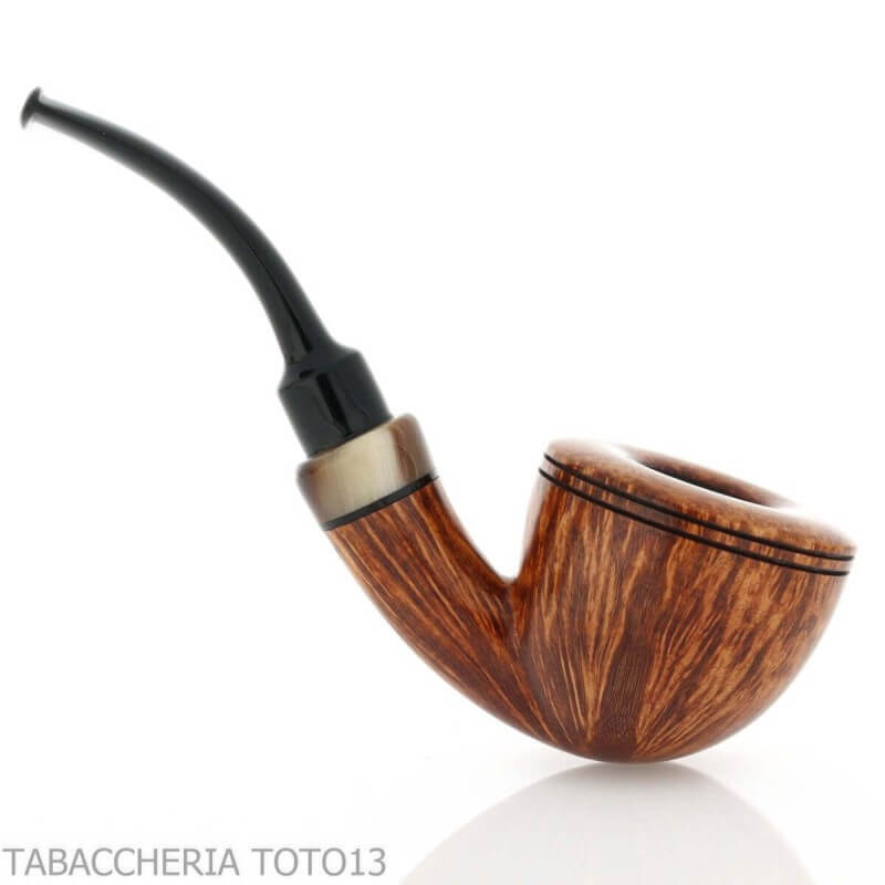 Damini curved rhodesian shape pipe in shiny natural briar Massimo Damini pipe Damini Massimo