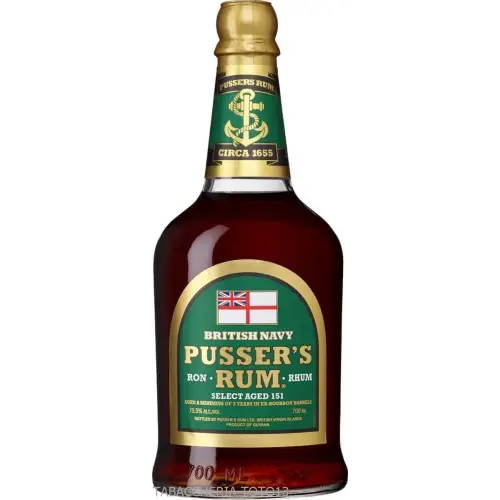 Pusser's British Navy select aged 151 Green Label Vol.75,5% Cl.70 - Distillati