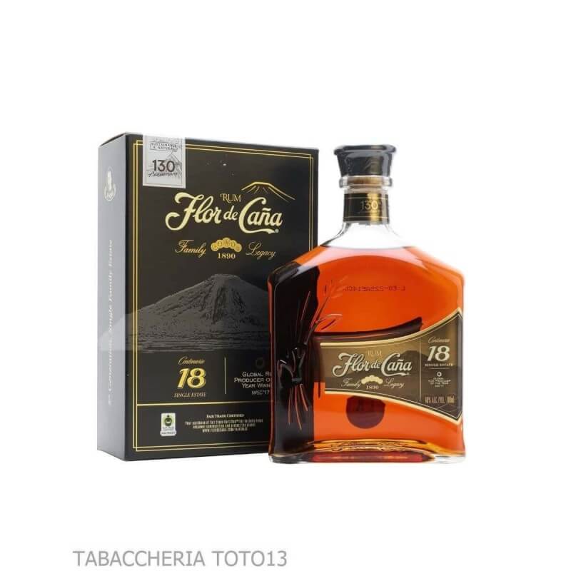 Flor De Cana Rum Centenario 18 Y.O. Vol. 40% Cl. 70 - FLOR DE CANA DISTILLERY