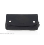Peterson bolso línea Open Air par pipa y tabaco bolsa de cuero negro - Accesorios para pipas de tabaco