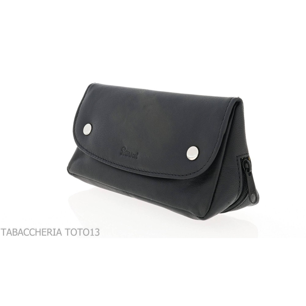 Peterson bolso línea Open Air par pipa y tabaco bolsa de cuero negro - Accesorios para pipas de tabaco