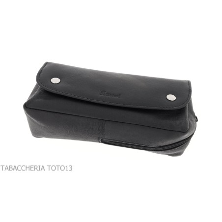 Peterson bolso línea Open Air par pipa y tabaco bolsa de cuero negro - Accesorios para pipas de tabaco
