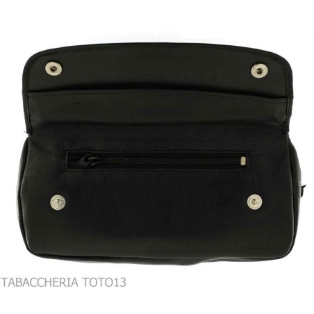 Peterson bolso línea Open Air par pipa y tabaco bolsa de cuero negro - Accesorios para pipas de tabaco