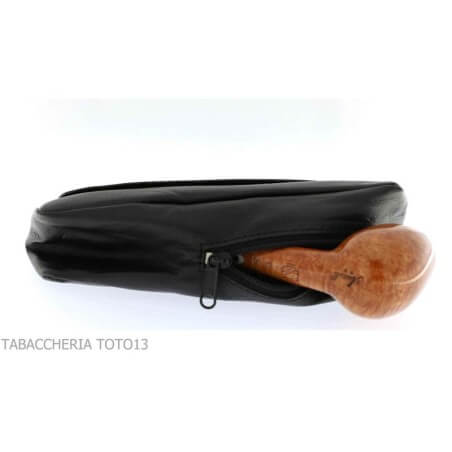 Peterson line open air pipe and tobacco bag black leather