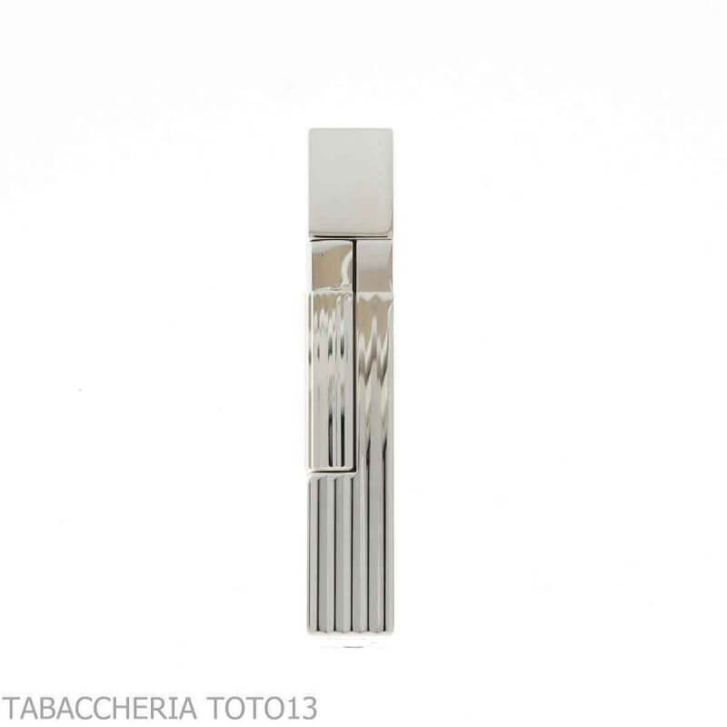 Briquet St Dupont ligne 2 lignes verticales argentées - S.t. Dupont