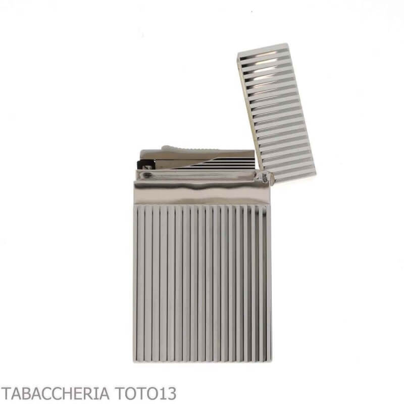 Briquet St Dupont ligne 2 lignes verticales argentées - S.t. Dupont