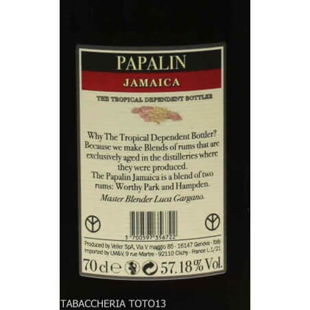 Papalin 2021 - 7yo finest blend of old rums By Velier Vol.57,18% Cl.70Rhum
