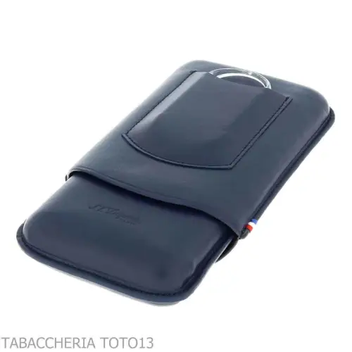 Etui à cigares St. Dupont Atelier en cuir bleu 3 places - Accessoires Cigare