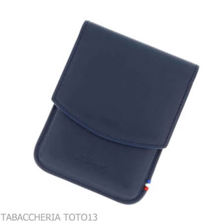 Estuche para puros St. Dupont Atelier en piel azul 8 plazas - S.t. Dupont
