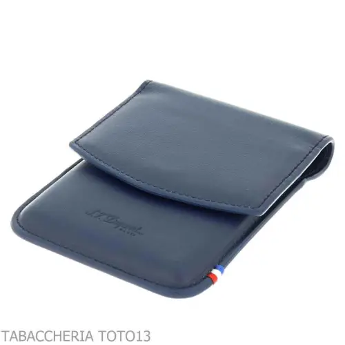 Estuche para puros St. Dupont Atelier en piel azul 8 plazas - Accesorios Del Cigarro
