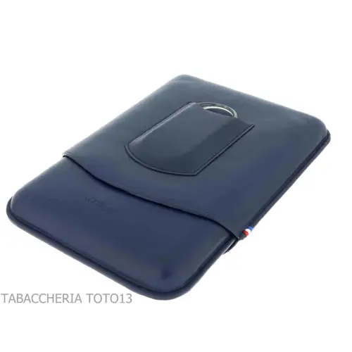 Etui à cigares St. Dupont Atelier en cuir bleu 5 places - Accessoires Cigare