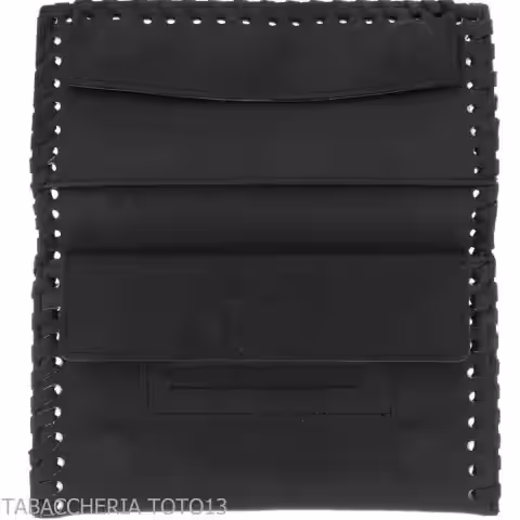 Nappa leather bag for rolling with rubberized tobacco holder, map holder and accessories - Tobacco bags - Lubinski
