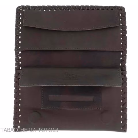 Nappaledertasche zum Rollen mit gummiertem Tabakhalter, Kartenhalter und Zubehör - Zubehör Für Zigaretten Und Rolling