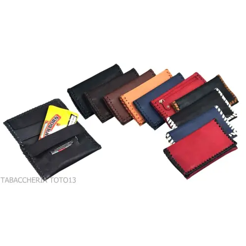 Nappa leather bag for rolling with rubberized tobacco holder, map holder and accessories - Accessories For Cigarettes And Rol