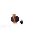 Pipa Amorelli con botella curva con grabados de pluma San Michele - Pipas de Tabaco