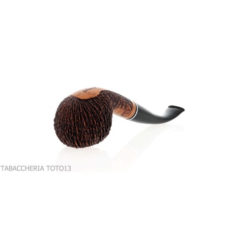 Pipe Amorelli bent apple with engraved pencils San Michele - Tobacco Pipes - Natural root
